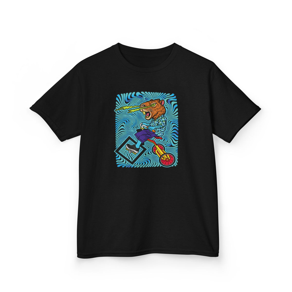 Kids Scooter Capybara T‑Shirt — Colorful Skateboard Art Tee for Active Kids