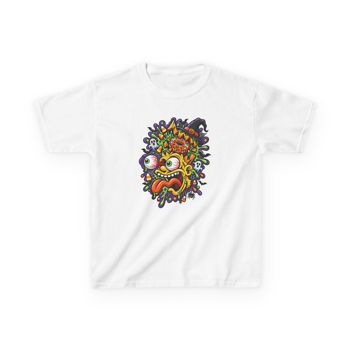 Kids T-Shirt — Colorful Cartoon Monster Face Graphic