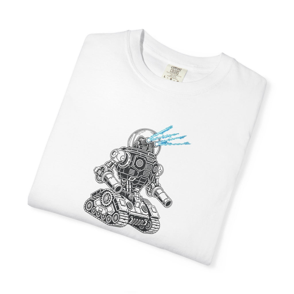 Robot Tank Graphic Tee — Retro Mech Illustration T-Shirt