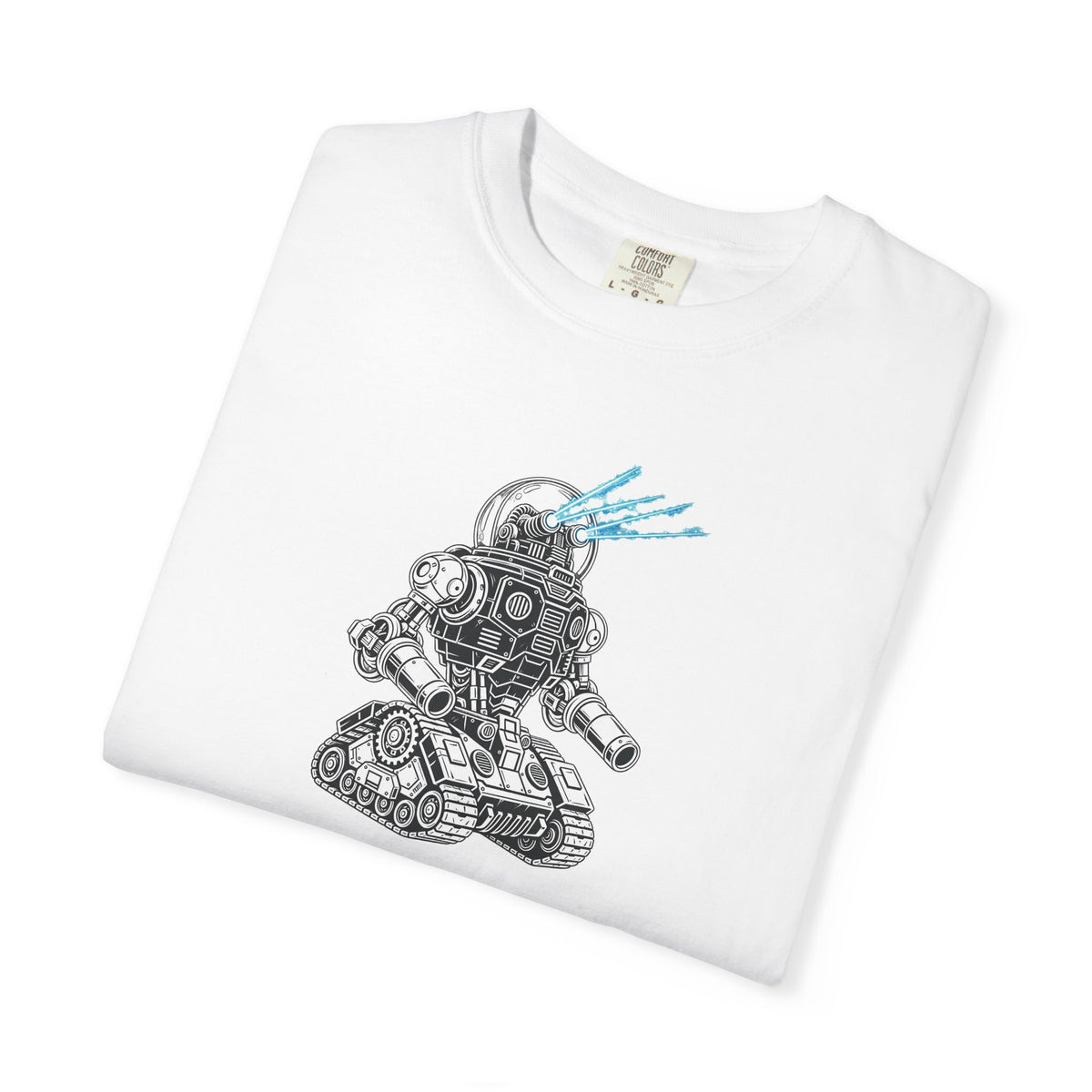 Robot Tank Graphic Tee — Retro Mech Illustration T-Shirt