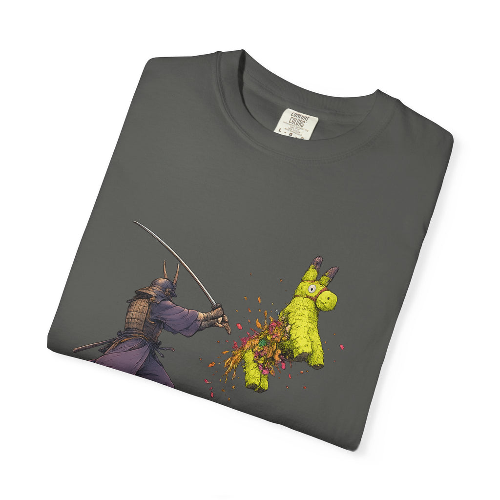 Samurai Piñata T-Shirt — Funny Sword Striking Piñata Tee