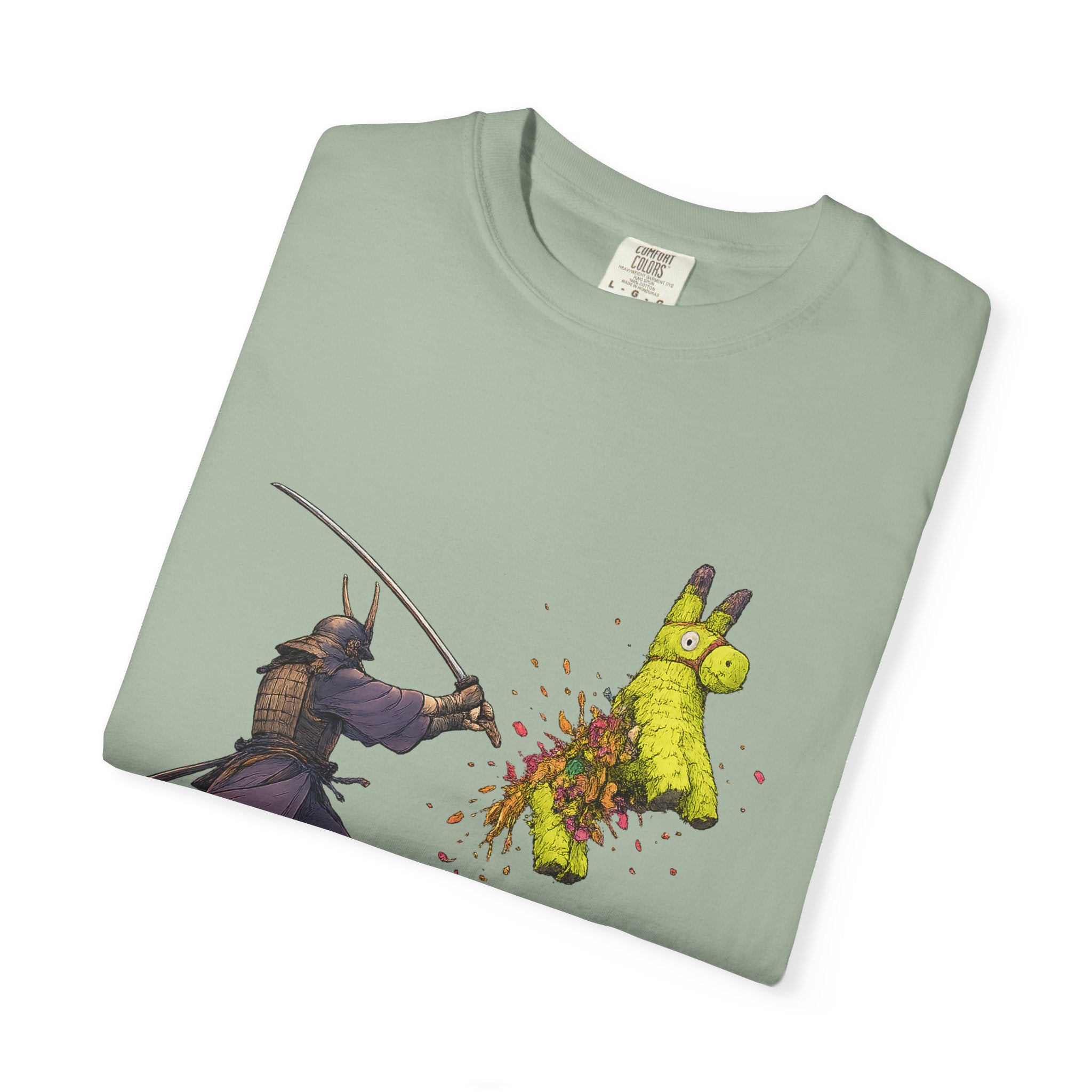 Samurai Piñata T-Shirt — Funny Sword Striking Piñata Tee
