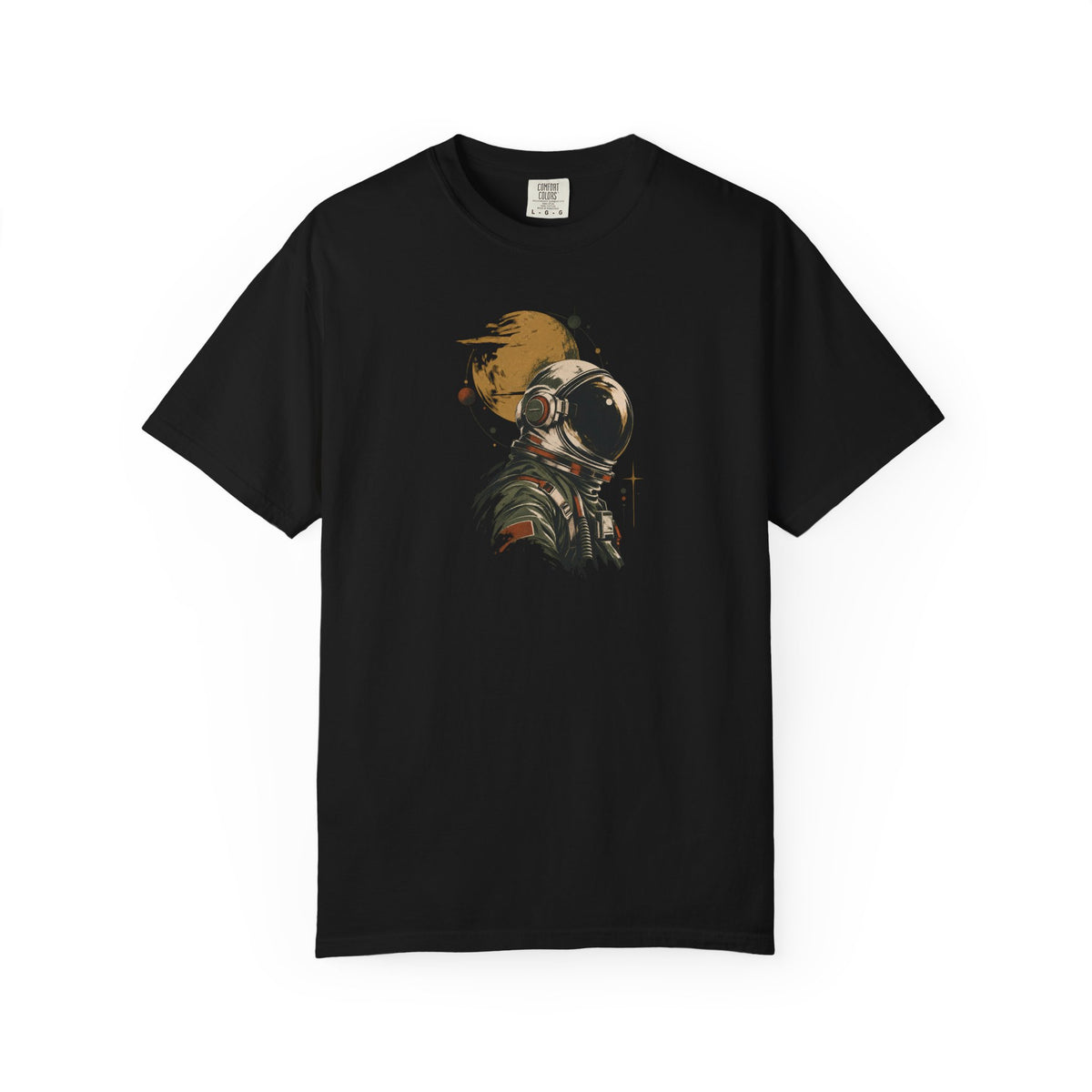 Astronaut Helmet Art Tee — Vintage Space Explorer T-Shirt