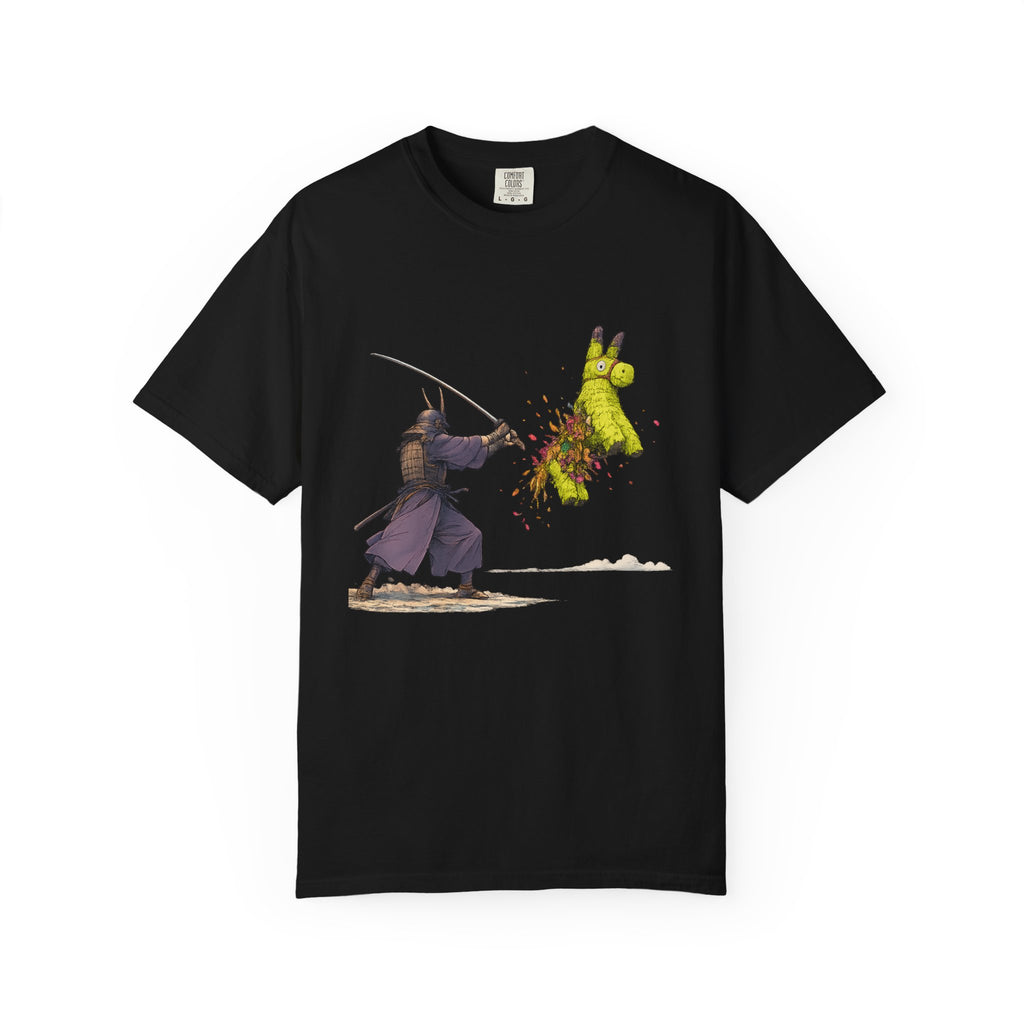 Samurai Piñata T-Shirt — Funny Sword Striking Piñata Tee