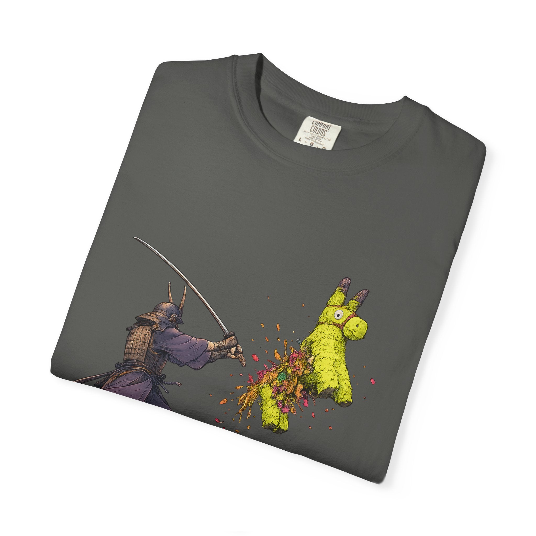 Samurai Piñata T-Shirt — Funny Sword Striking Piñata Tee