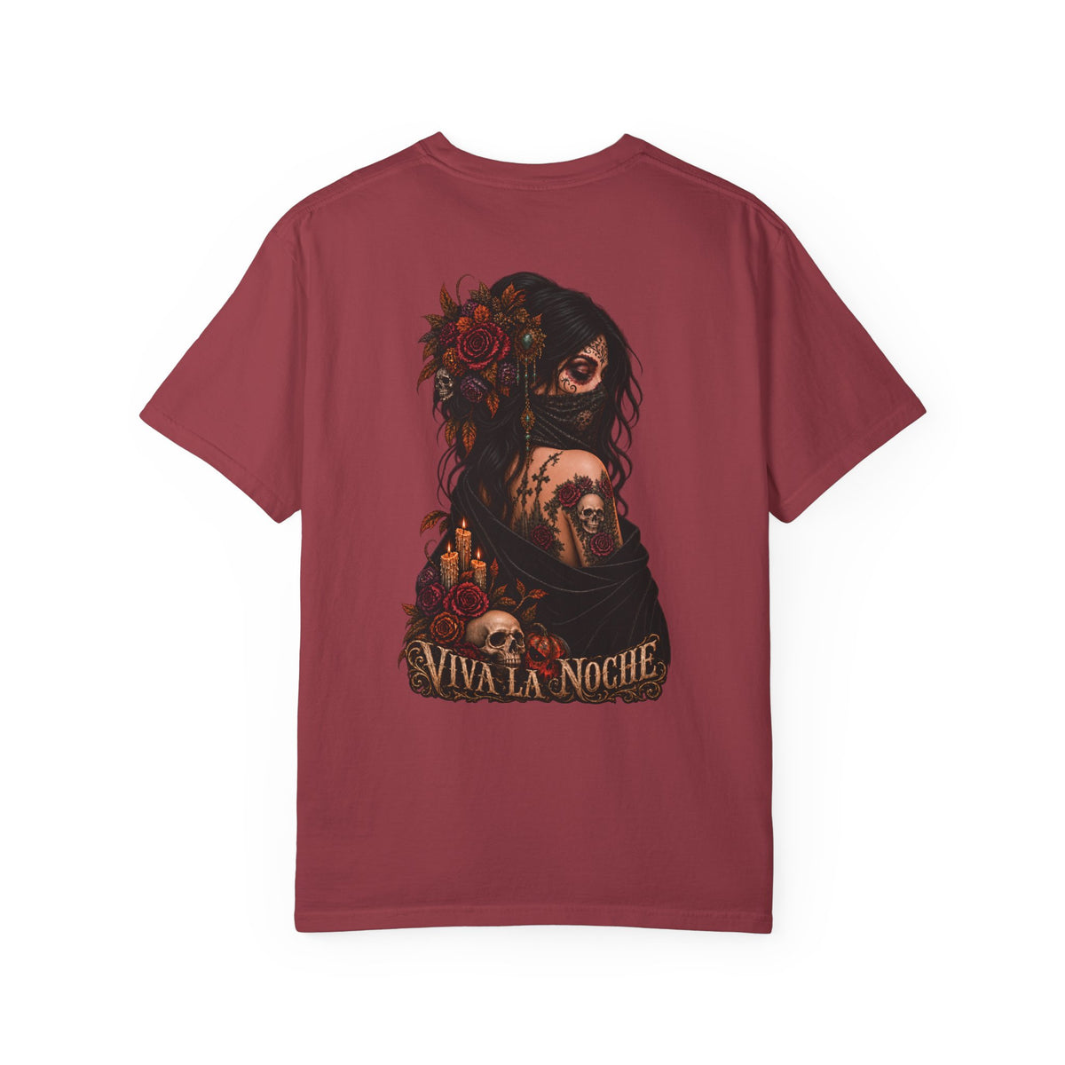 Viva La Noche Skull Rose Halloween Tee