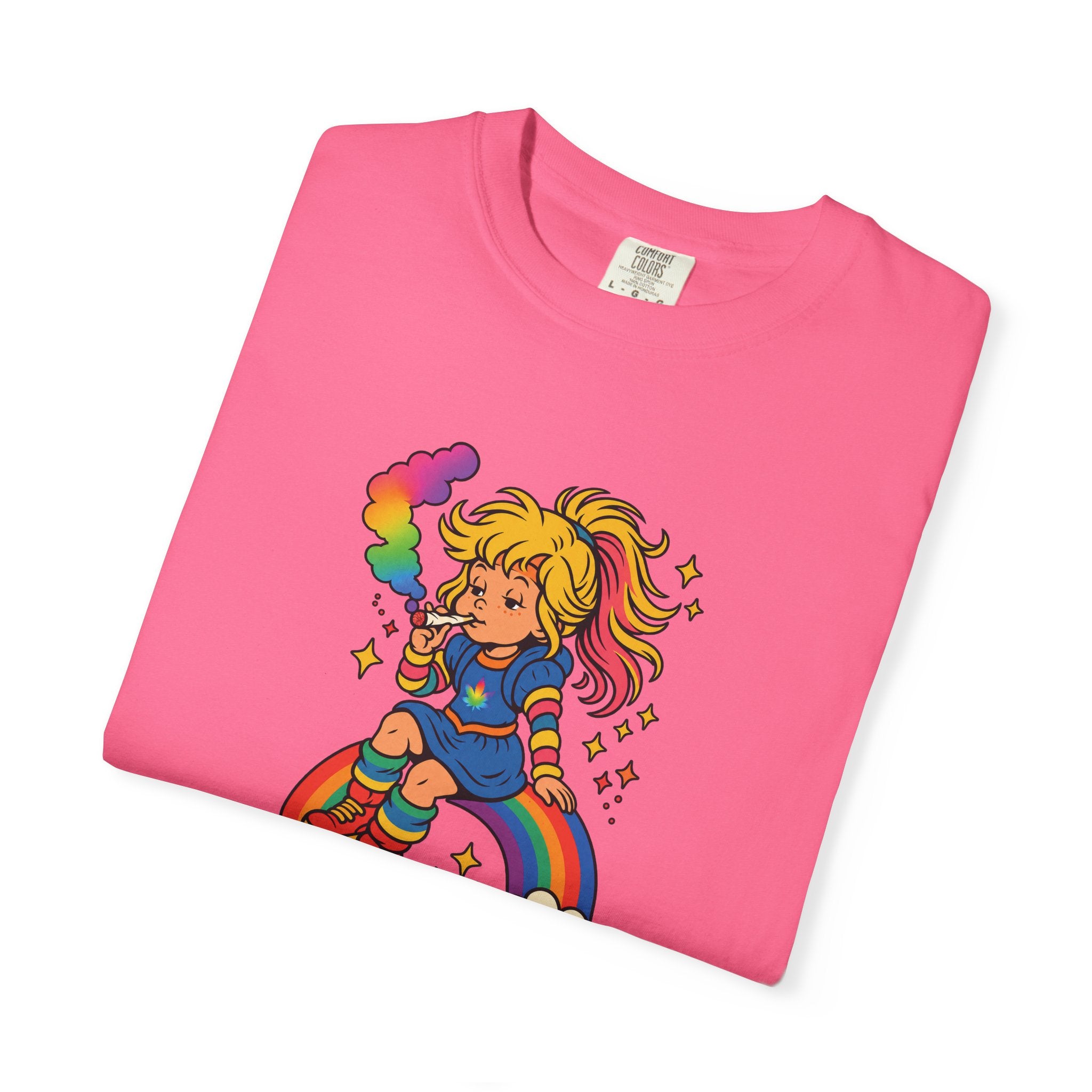 Retro Rainbow Skategirl T-Shirt — Cute 80s Skateboarding Graphic Tee