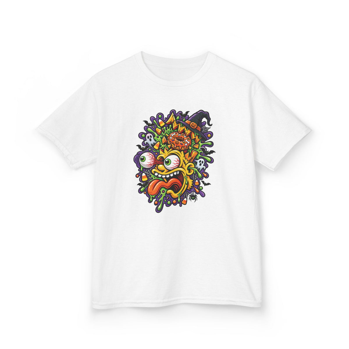 Kids T-Shirt — Colorful Cartoon Monster Face Graphic
