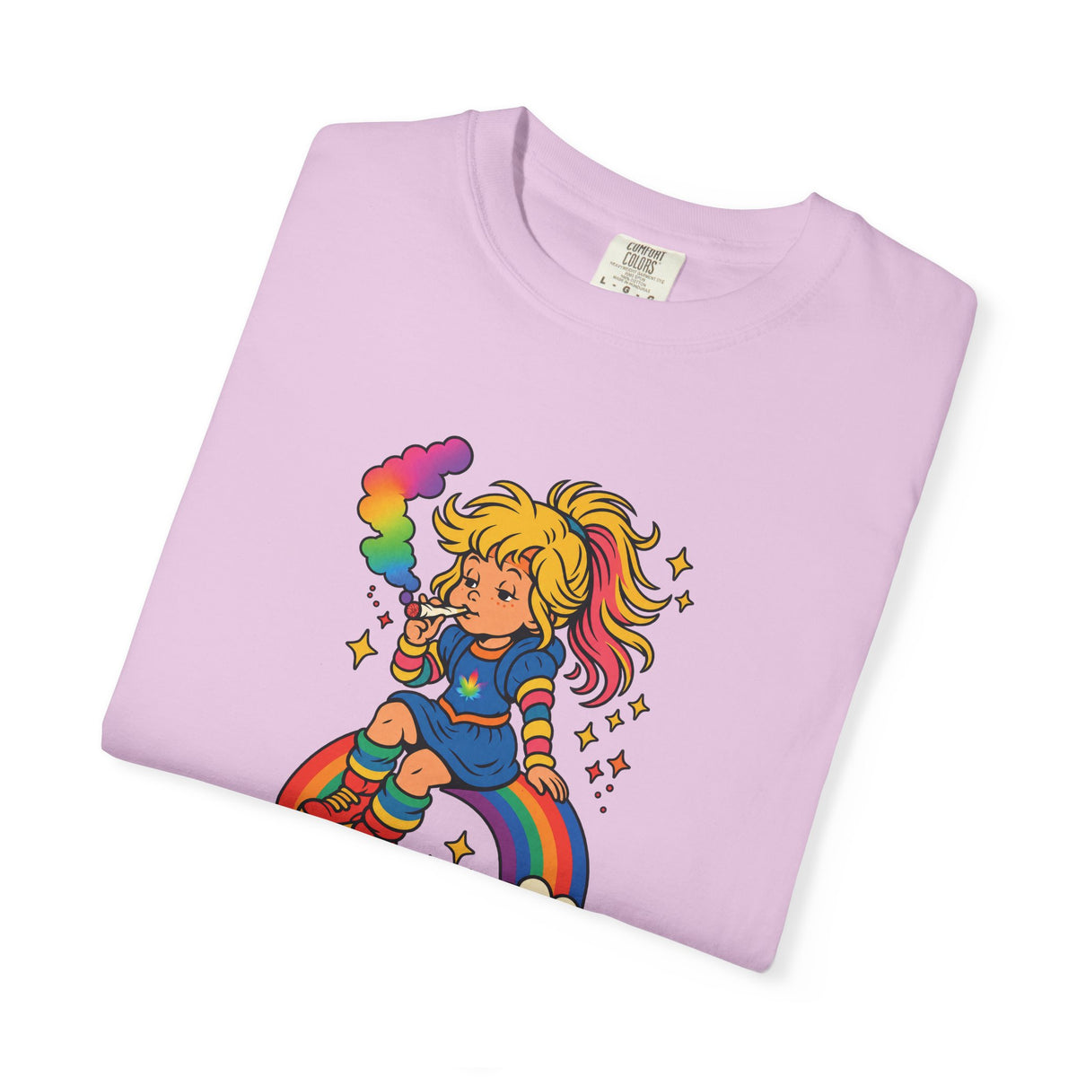 Retro Rainbow Skategirl T-Shirt — Cute 80s Skateboarding Graphic Tee