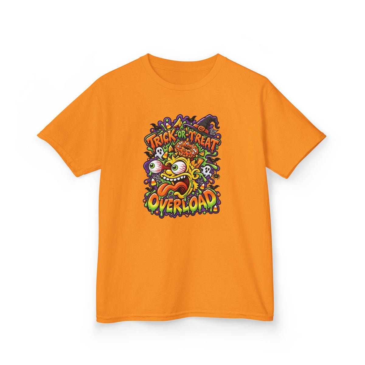Kids T-Shirt — 'Trick or Treat Overload' Halloween Monster Tee