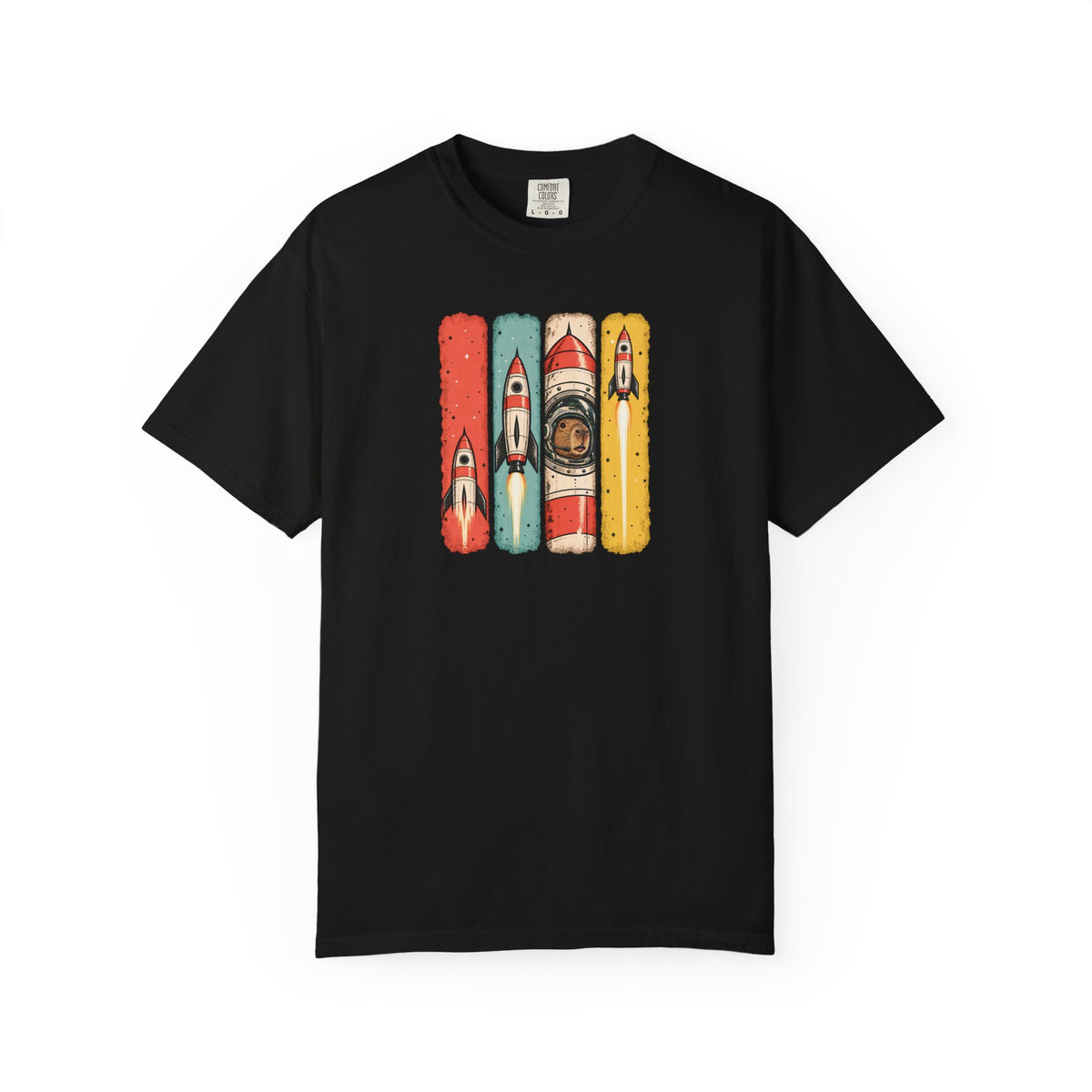 Capybara in Space Retro Graphic T-Shirt