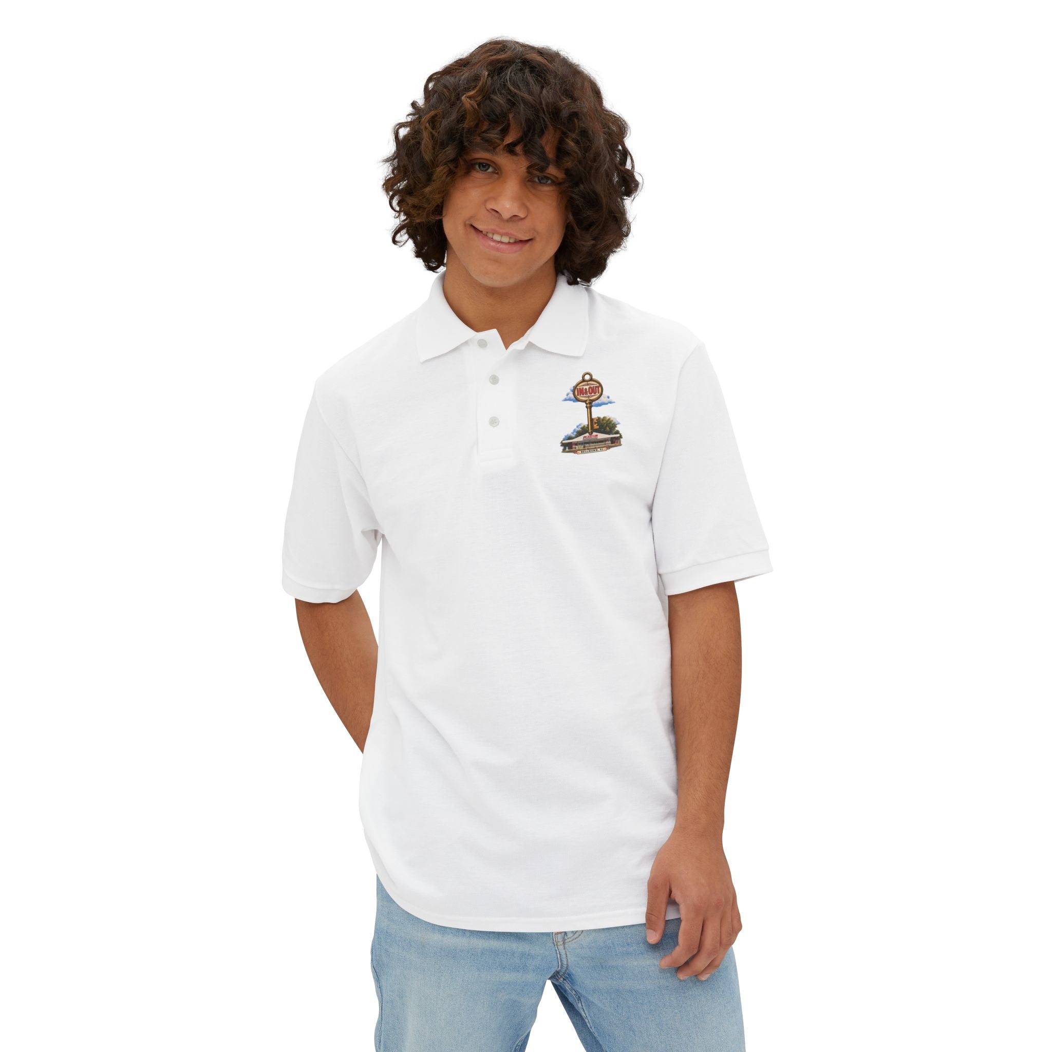 Men's Polo with Golf Sign Embroidery — Casual Golf Course Shirt