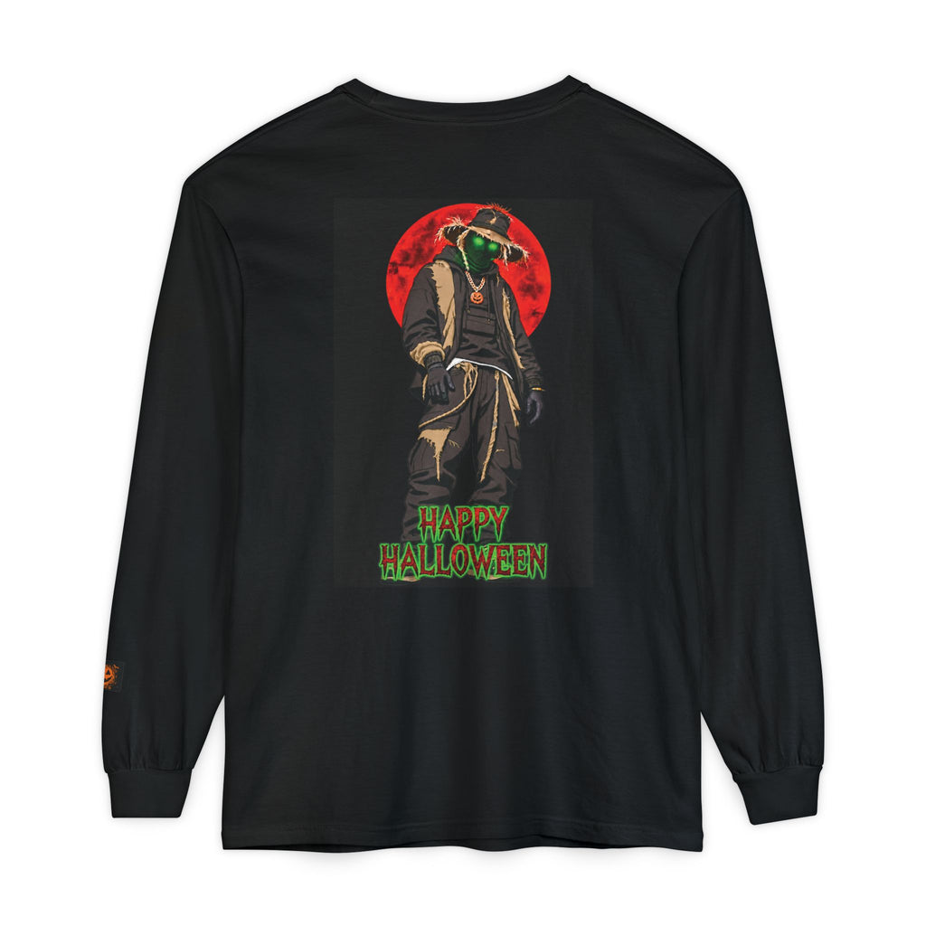 Unisex Garment-dyed Long Sleeve Halloween Biker-Wear T-Shirt