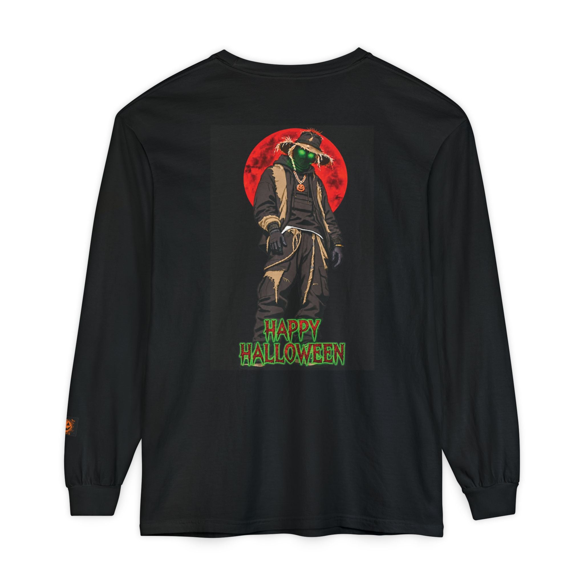 Unisex Garment-dyed Long Sleeve Halloween Biker-Wear T-Shirt