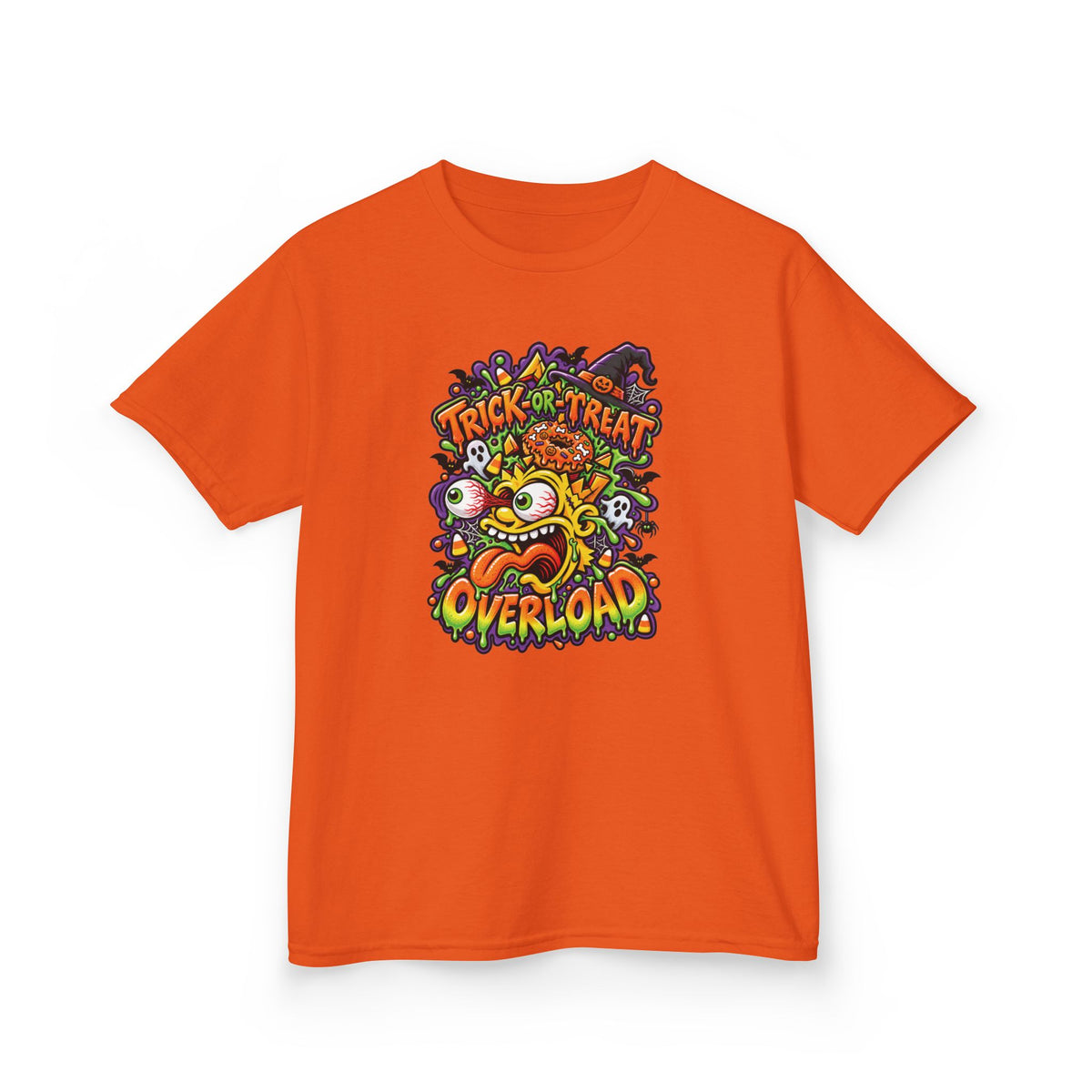 Kids T-Shirt — 'Trick or Treat Overload' Halloween Monster Tee