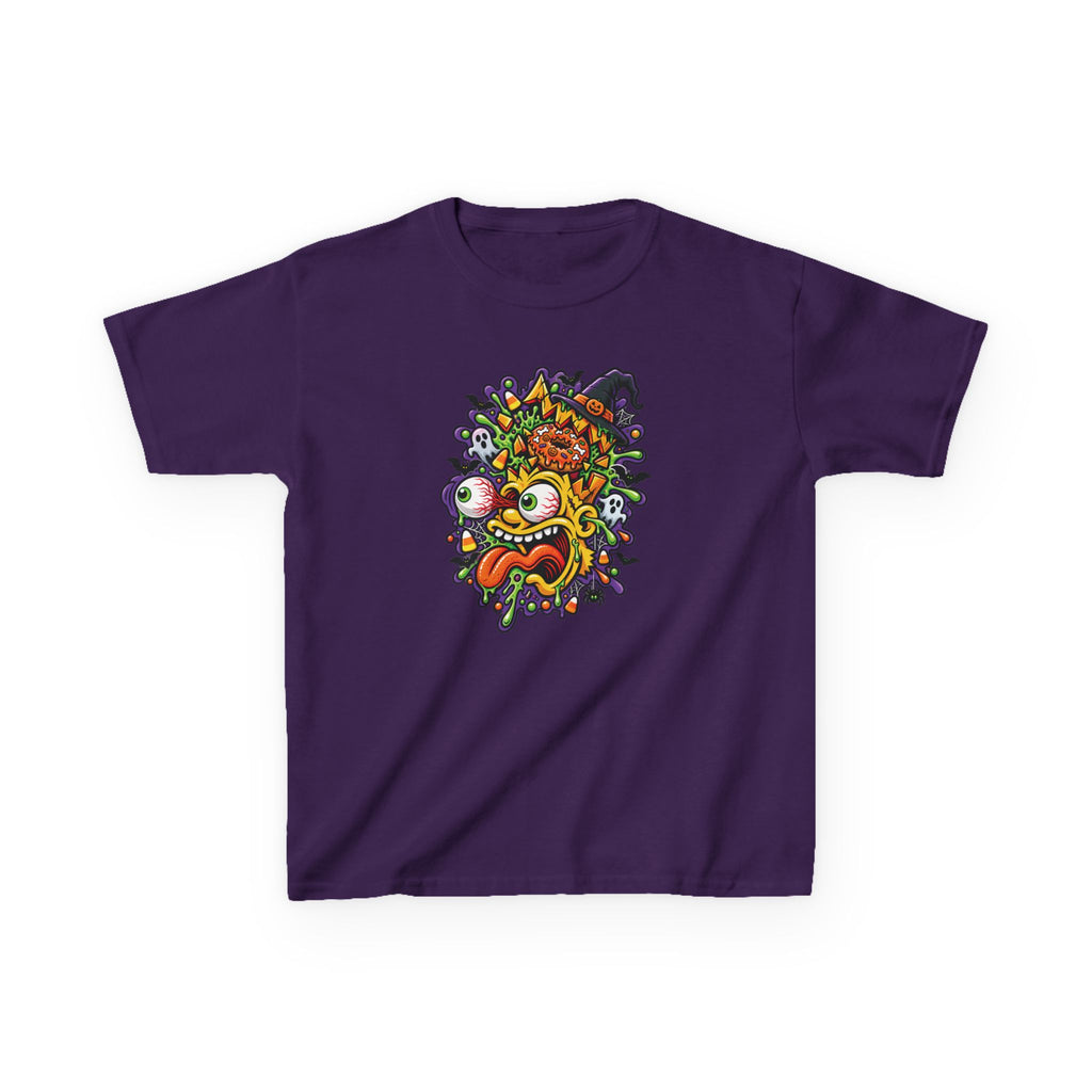 Kids T-Shirt — Colorful Cartoon Monster Face Graphic