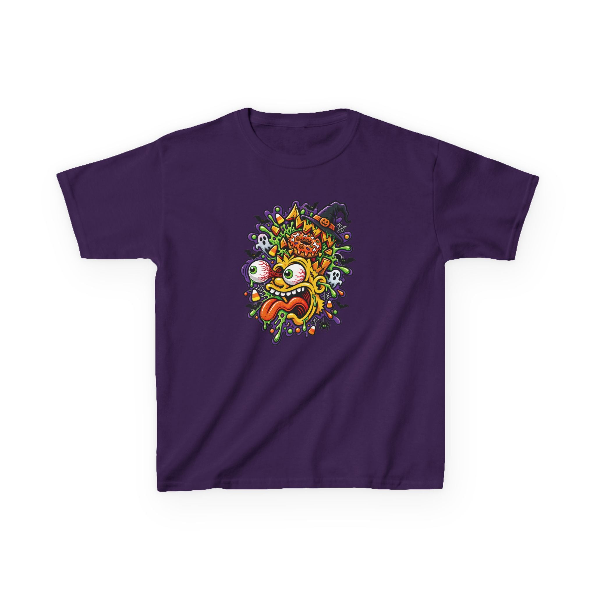 Kids T-Shirt — Colorful Cartoon Monster Face Graphic