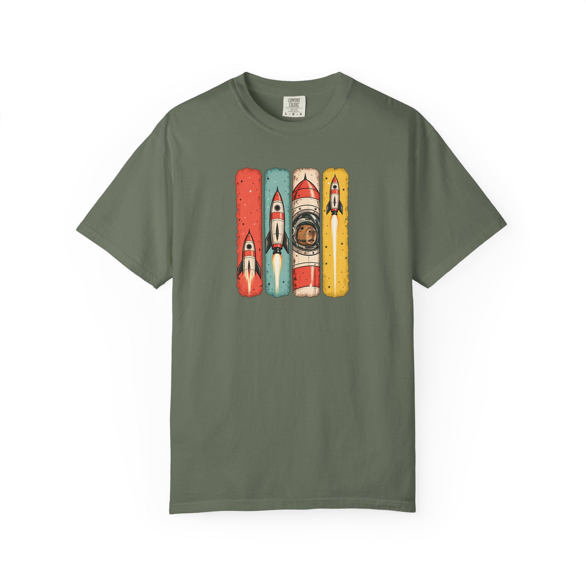 Capybara in Space Retro Graphic T-Shirt