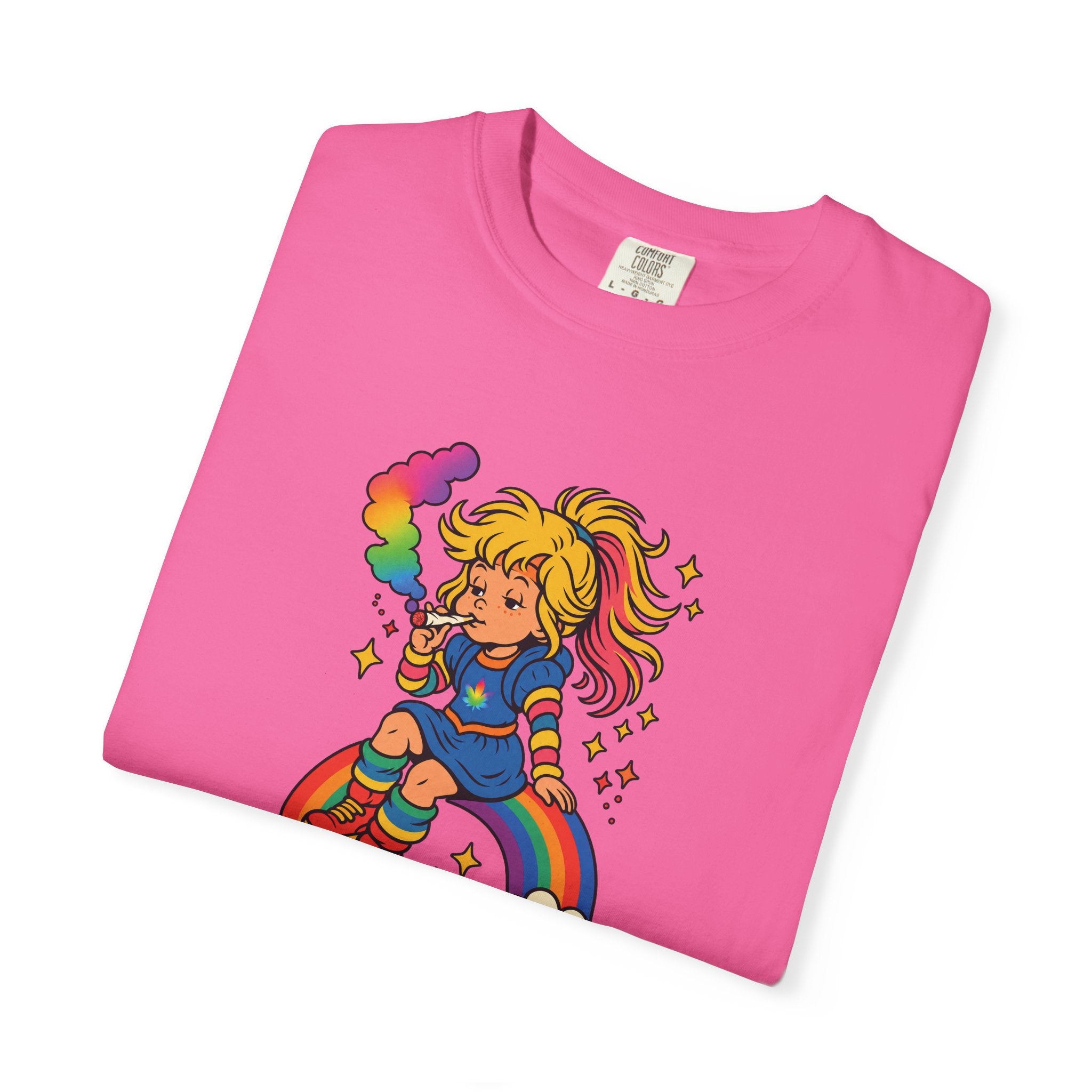 Retro Rainbow Skategirl T-Shirt — Cute 80s Skateboarding Graphic Tee