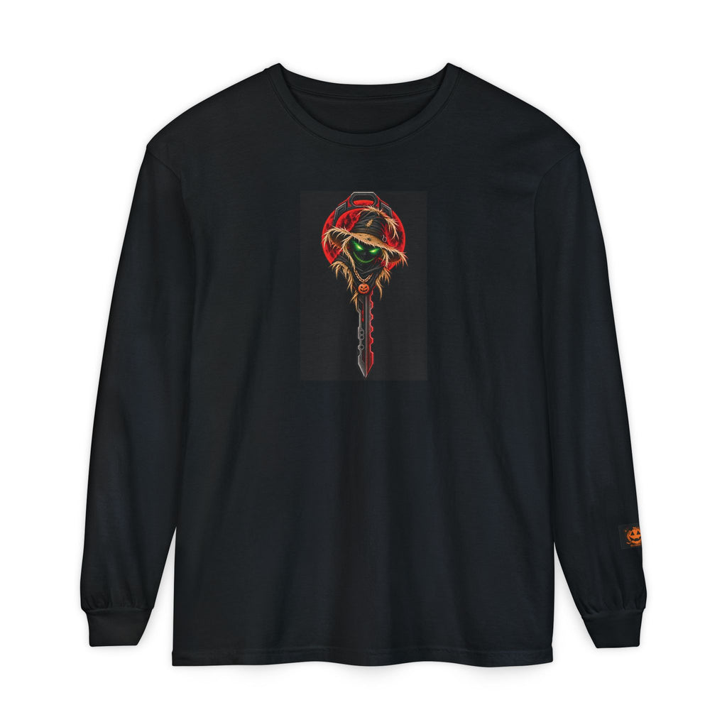 Unisex Garment-dyed Long Sleeve Halloween Biker-Wear T-Shirt