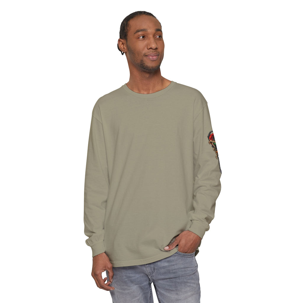 Unisex Garment-dyed Long Sleeve Halloween Biker-Wear T-Shirt