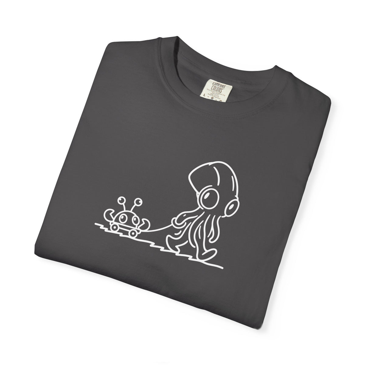 Octopus & Crab Line Art T-Shirt — Cute Minimal Marine Graphic Tee