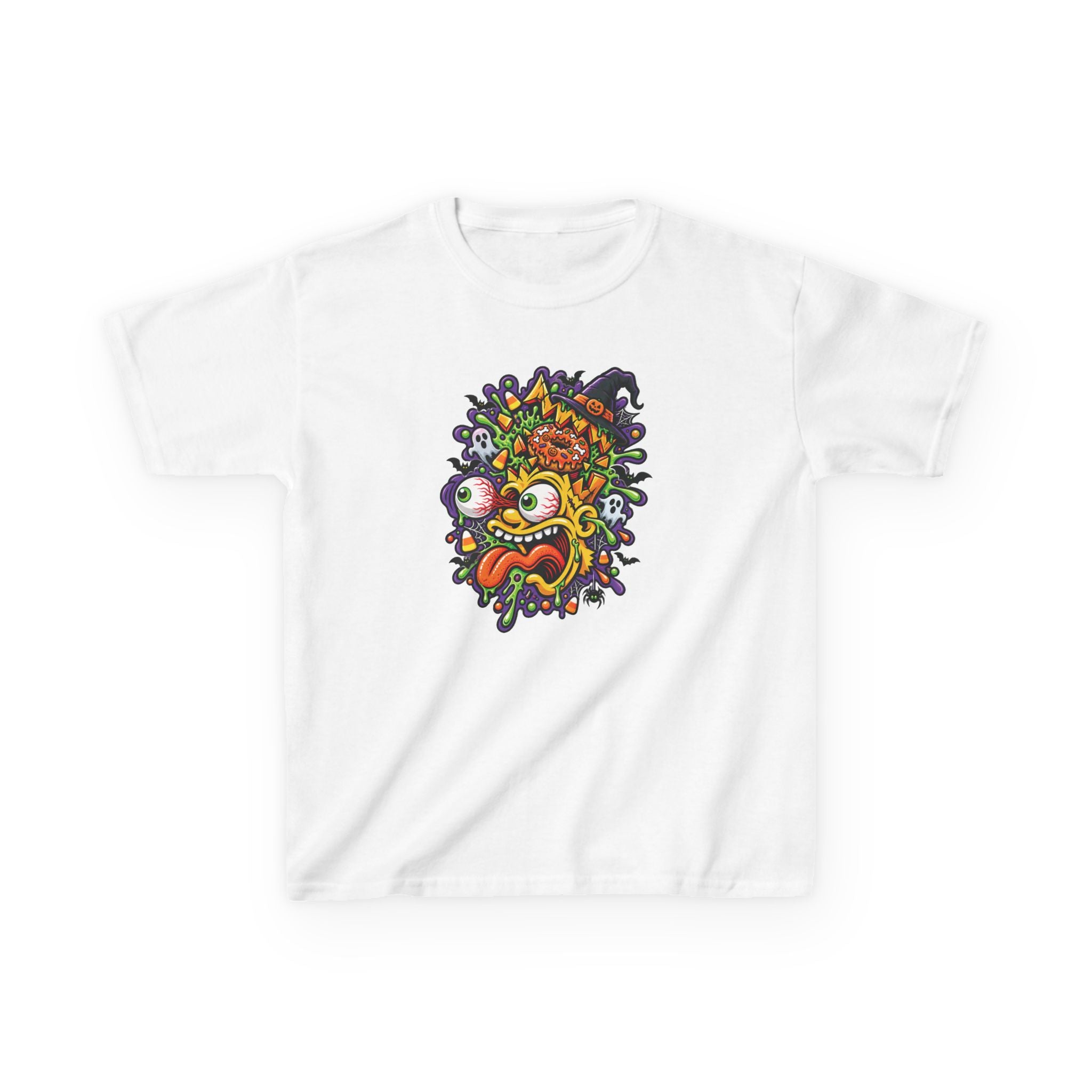 Kids T-Shirt — Colorful Cartoon Monster Face Graphic