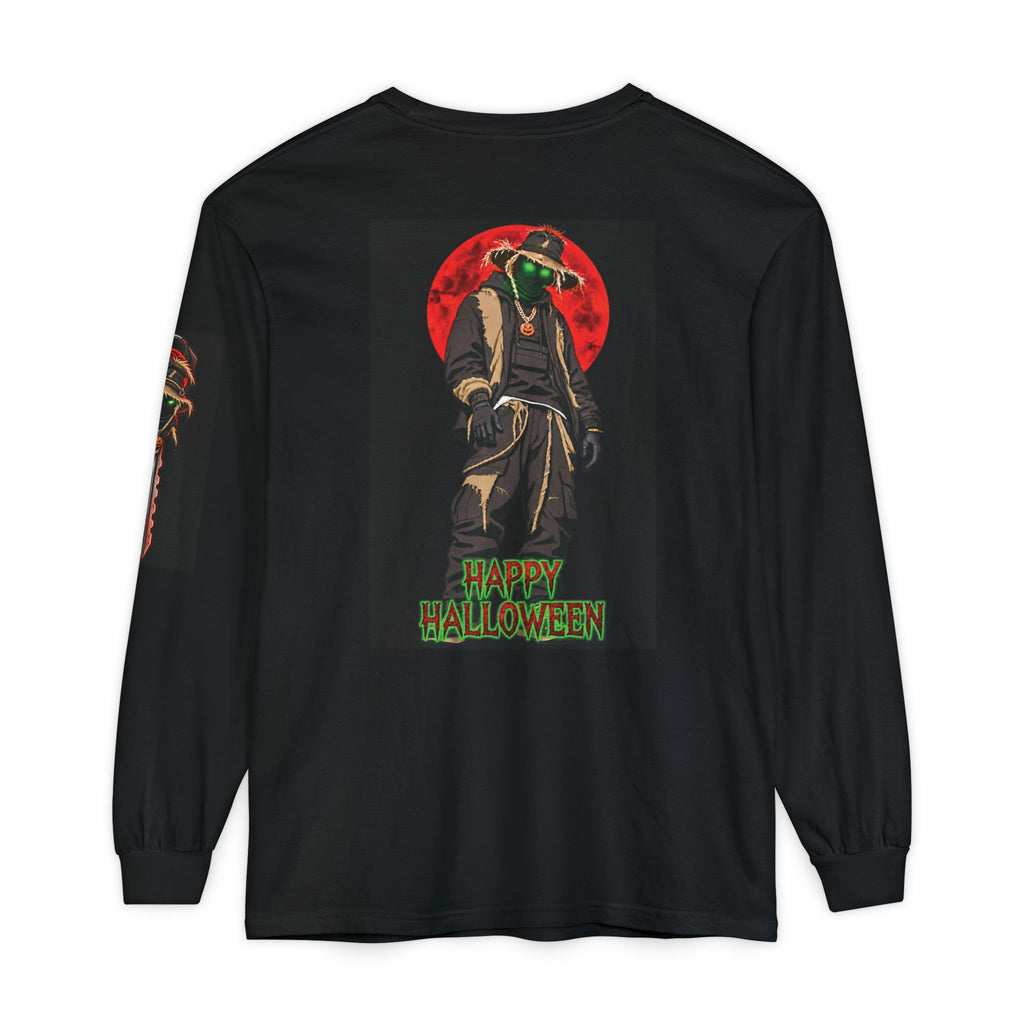 Unisex Garment-dyed Long Sleeve Halloween Biker-Wear T-Shirt