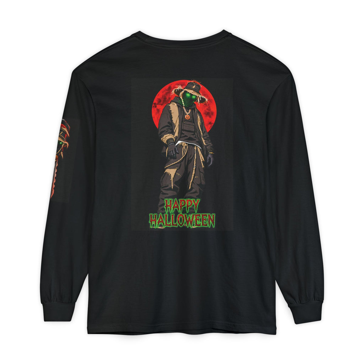 Unisex Garment-dyed Long Sleeve Halloween Biker-Wear T-Shirt
