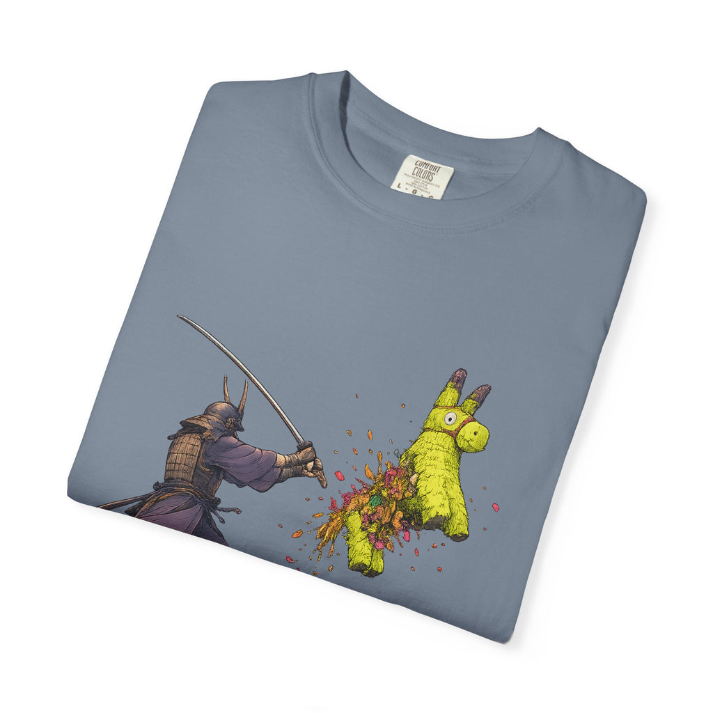 Samurai Piñata T-Shirt — Funny Sword Striking Piñata Tee