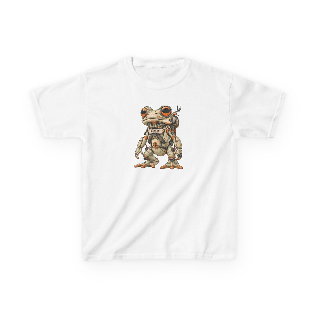 Kids T‑Shirt — Steampunk Robot Frog Illustration