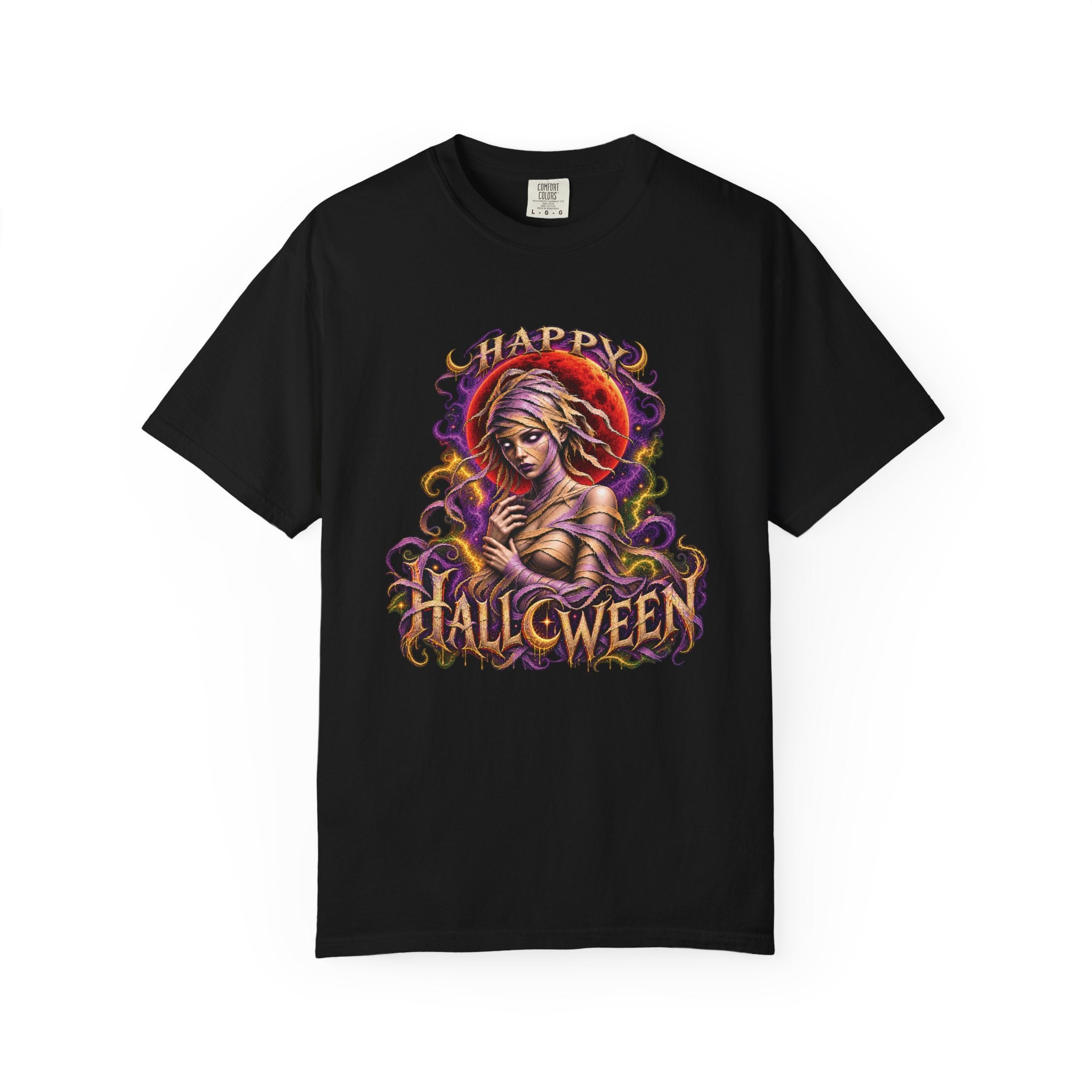 Halloween Mummy Girl T‑Shirt — "Happy Halloween" Mummy Dearest Tee