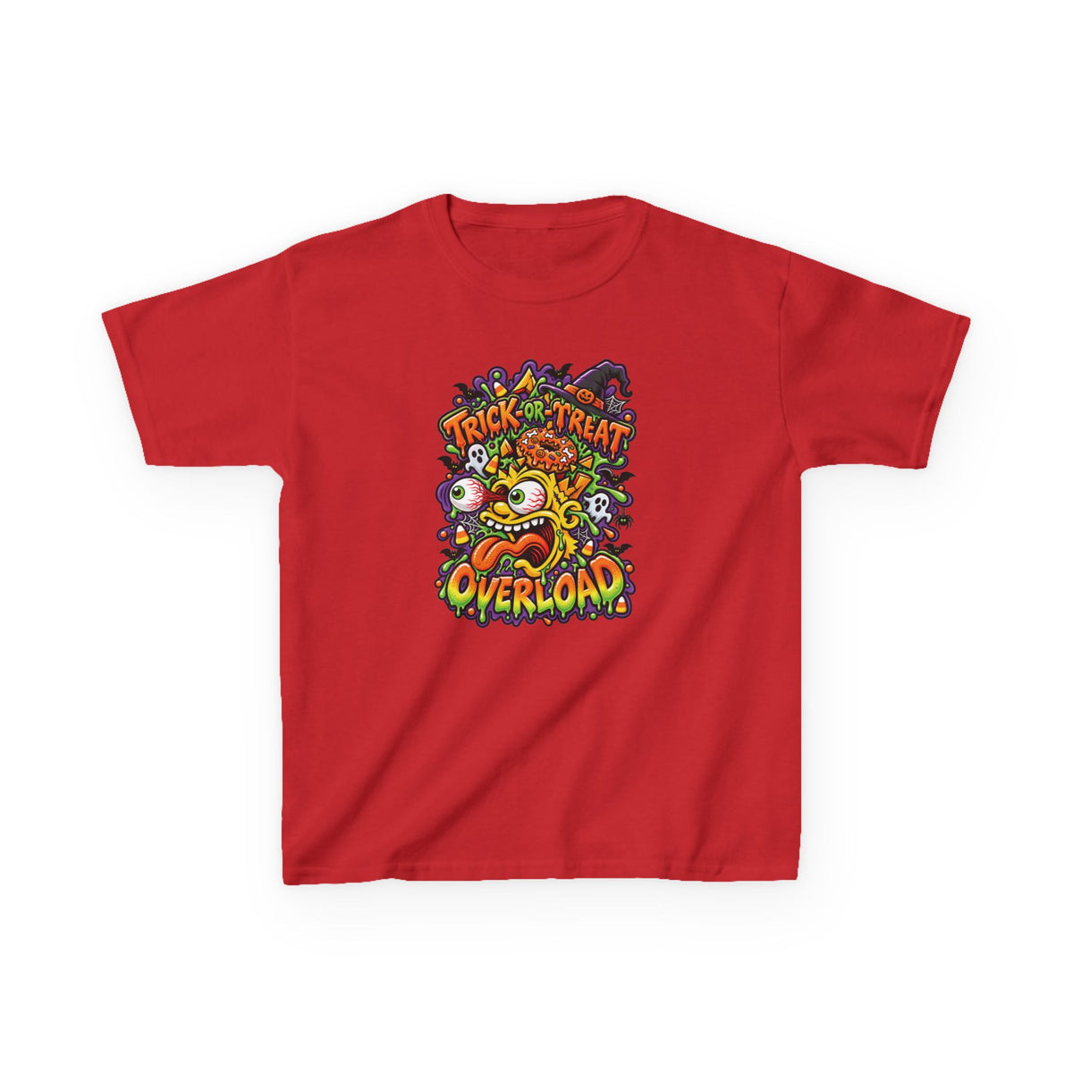 Kids T-Shirt — 'Trick or Treat Overload' Halloween Monster Tee