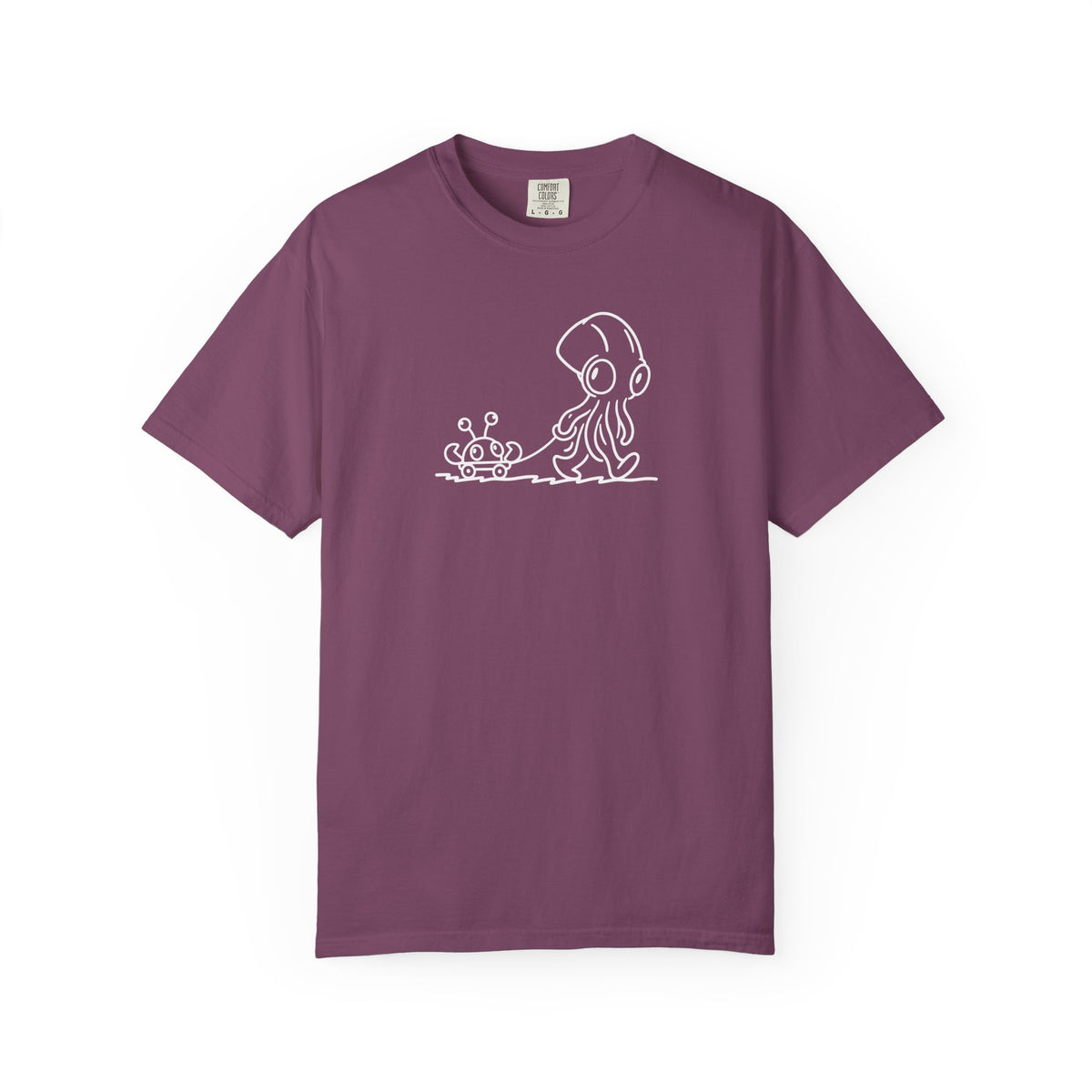 Octopus & Crab Line Art T-Shirt — Cute Minimal Marine Graphic Tee