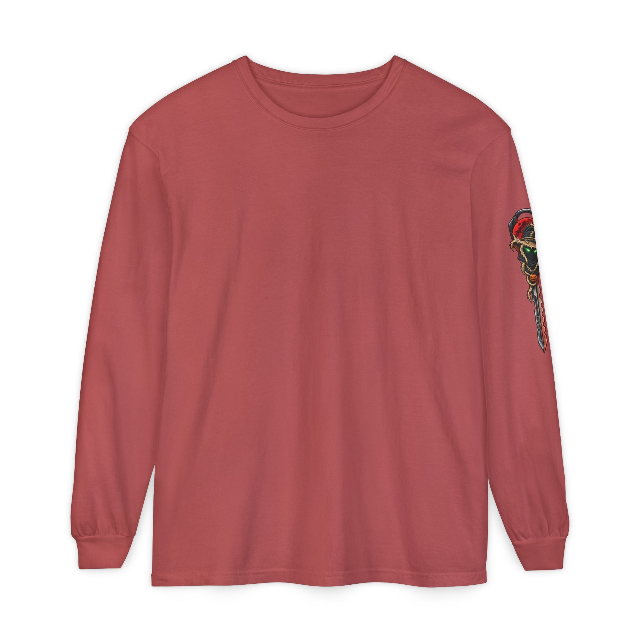 Unisex Garment-dyed Long Sleeve Halloween Biker-Wear T-Shirt
