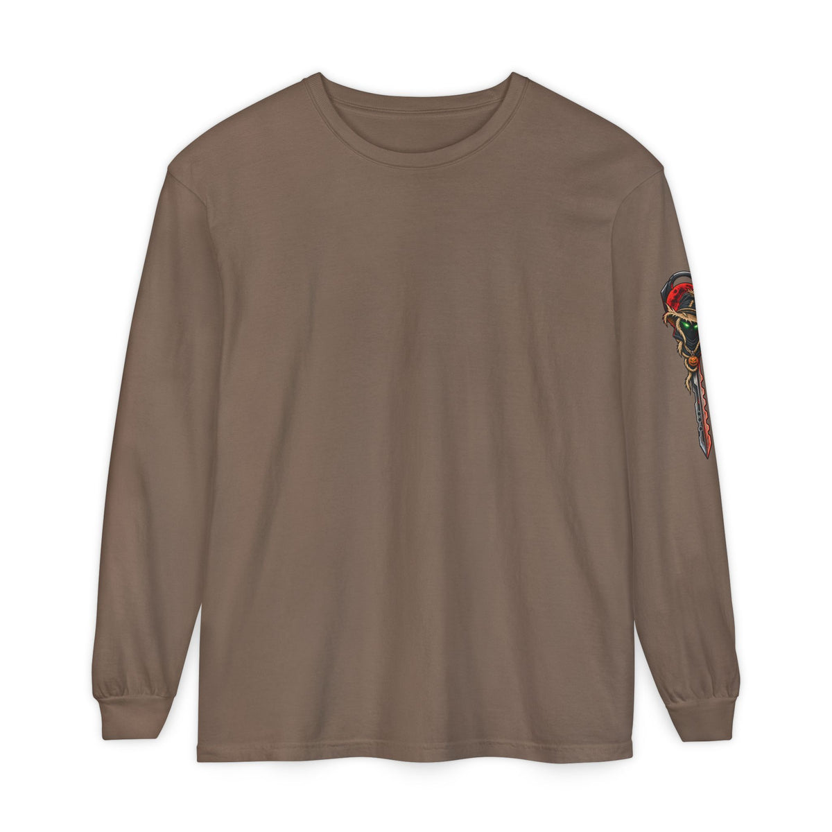 Unisex Garment-dyed Long Sleeve Halloween Biker-Wear T-Shirt