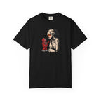 Graphic Tee — Retro Pinup Girl with Red Toy Robot Illustration