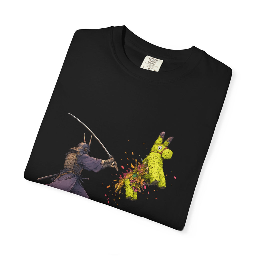 Samurai Piñata T-Shirt — Funny Sword Striking Piñata Tee