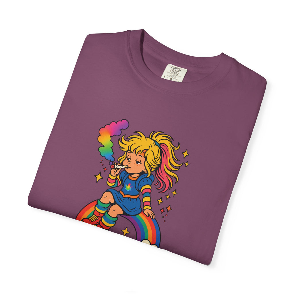 Retro Rainbow Skategirl T-Shirt — Cute 80s Skateboarding Graphic Tee