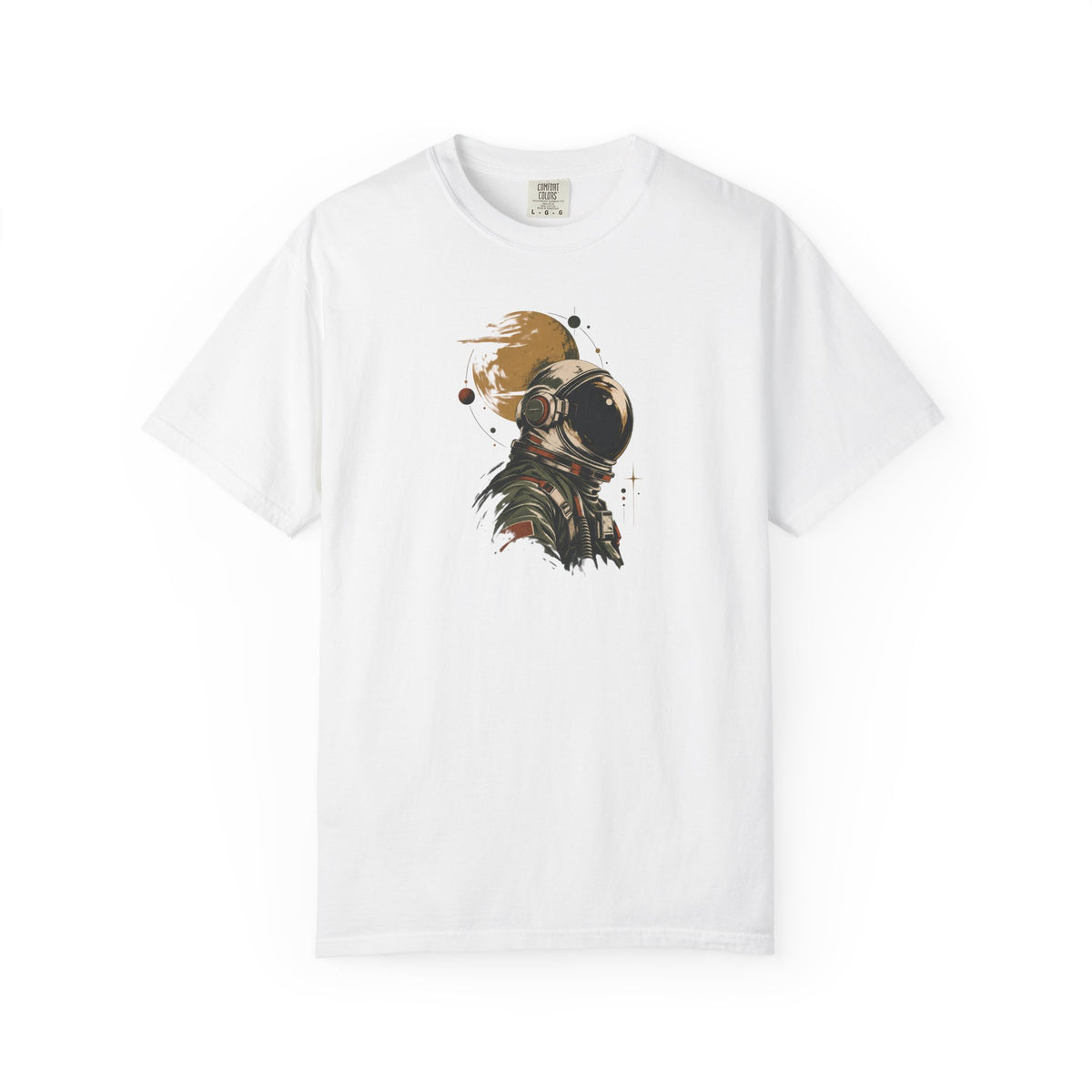 Astronaut Helmet Art Tee — Vintage Space Explorer T-Shirt