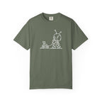Alien & Rover Outline T-Shirt — Cute Space Robot Graphic Tee