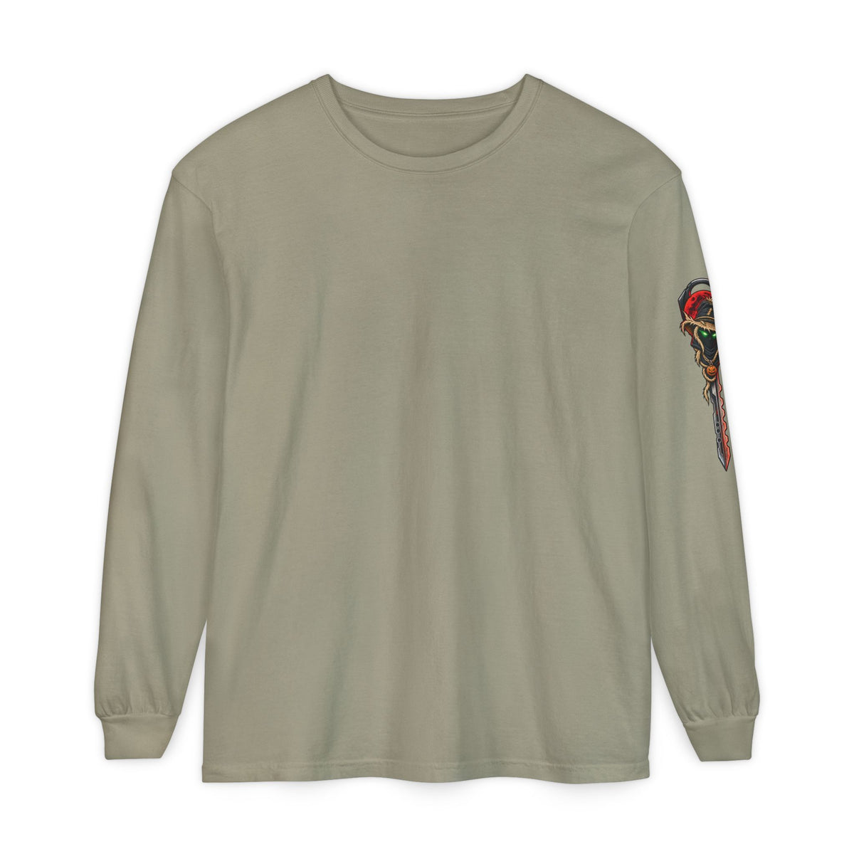 Unisex Garment-dyed Long Sleeve Halloween Biker-Wear T-Shirt