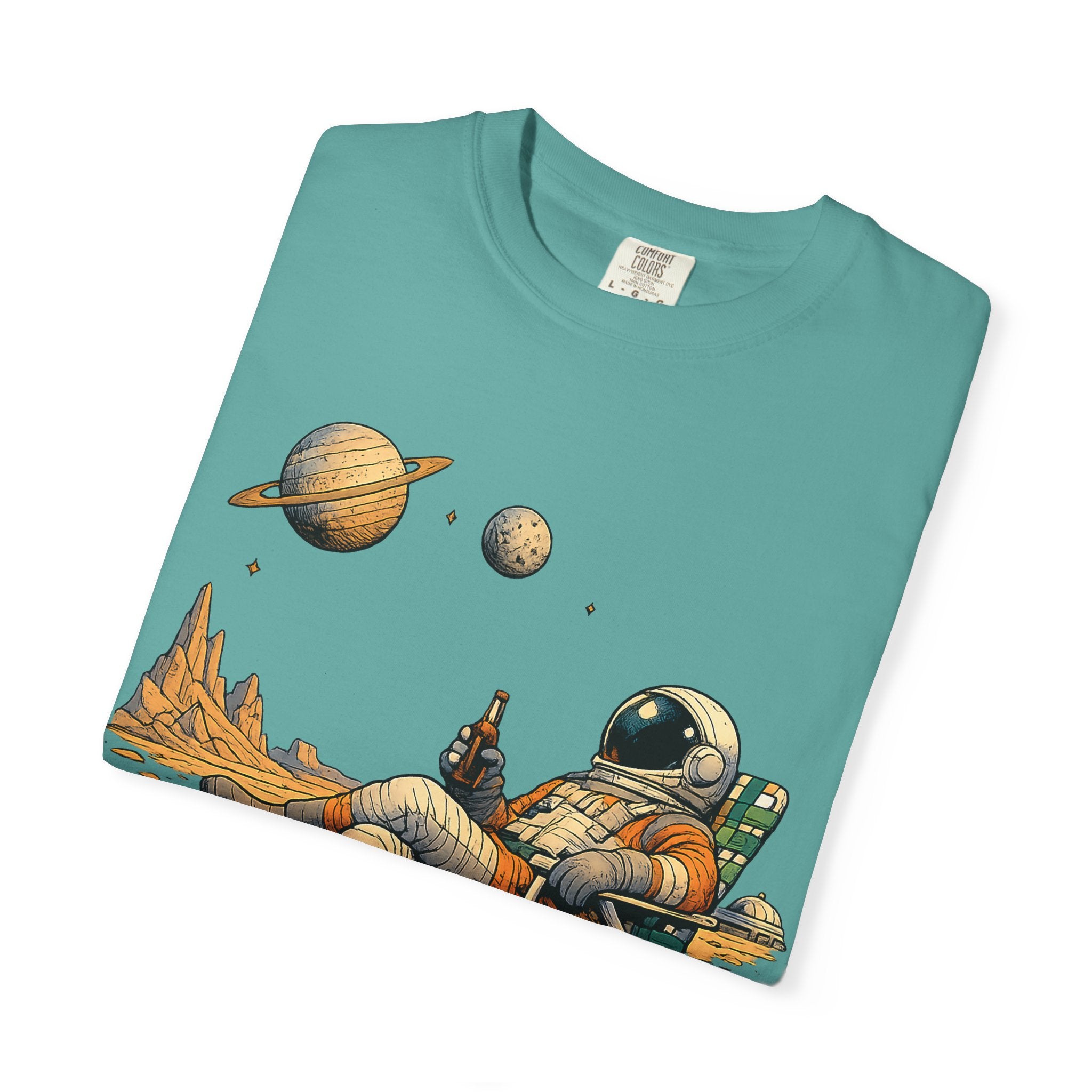 Astronaut Relaxing Tee — Space Lounge Graphic T-Shirt