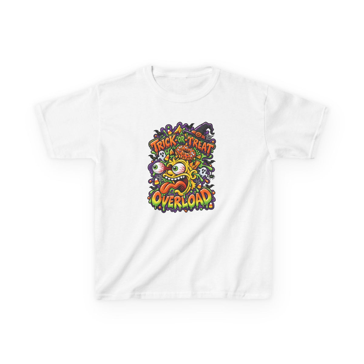 Kids T-Shirt — 'Trick or Treat Overload' Halloween Monster Tee