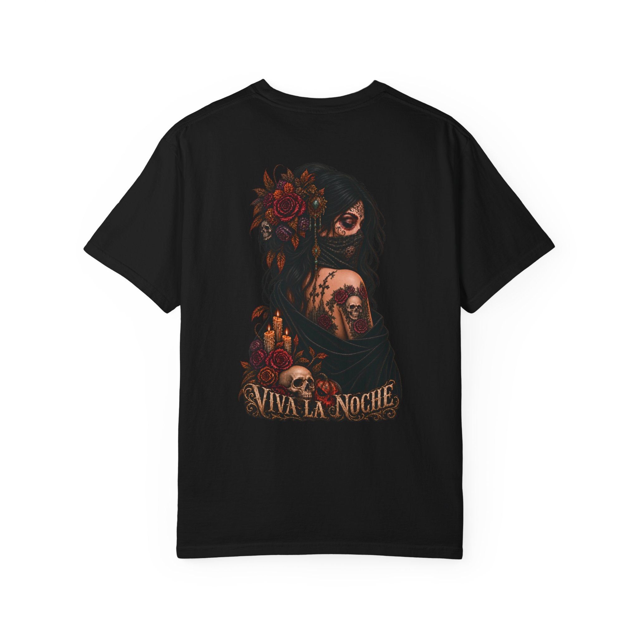 Viva La Noche Skull Rose Halloween Tee