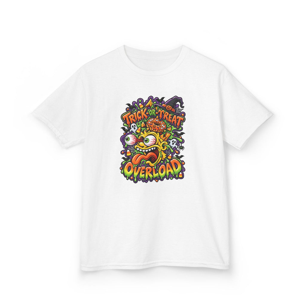 Kids T-Shirt — 'Trick or Treat Overload' Halloween Monster Tee