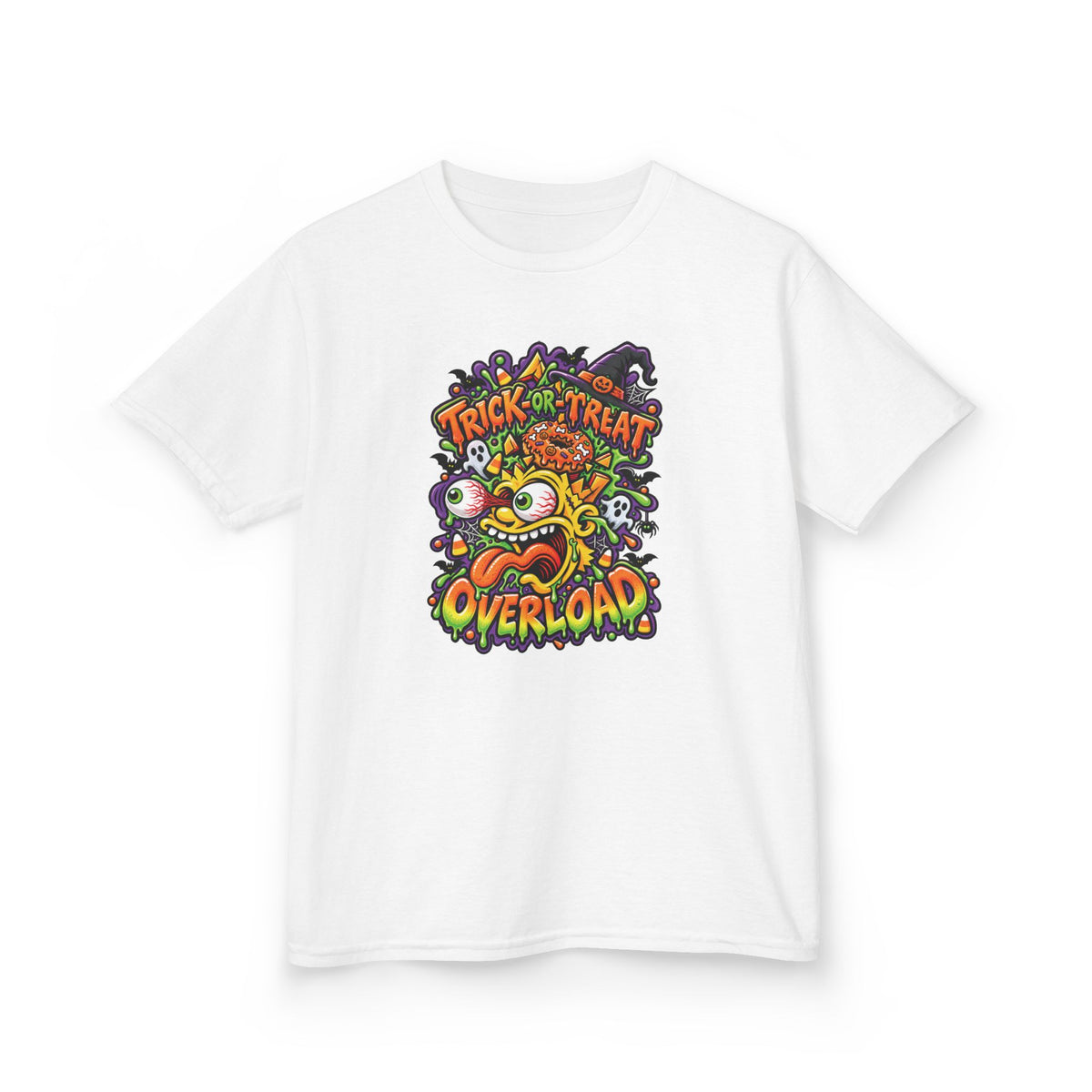 Kids T-Shirt — 'Trick or Treat Overload' Halloween Monster Tee