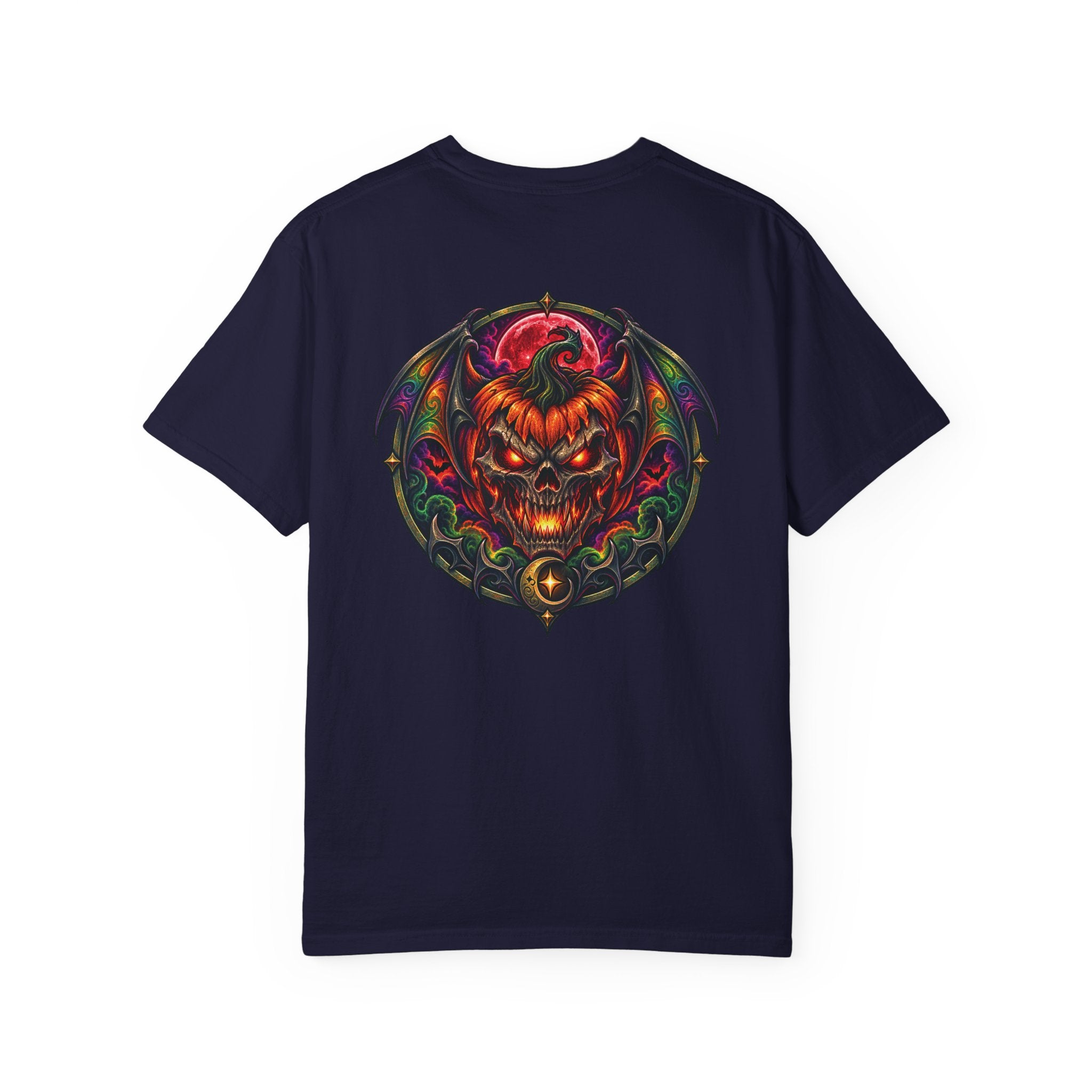 Demonic Bat Key T-Shirt — Gothic Skull Back Graphic Tee