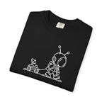 Alien & Rover Outline T-Shirt — Cute Space Robot Graphic Tee
