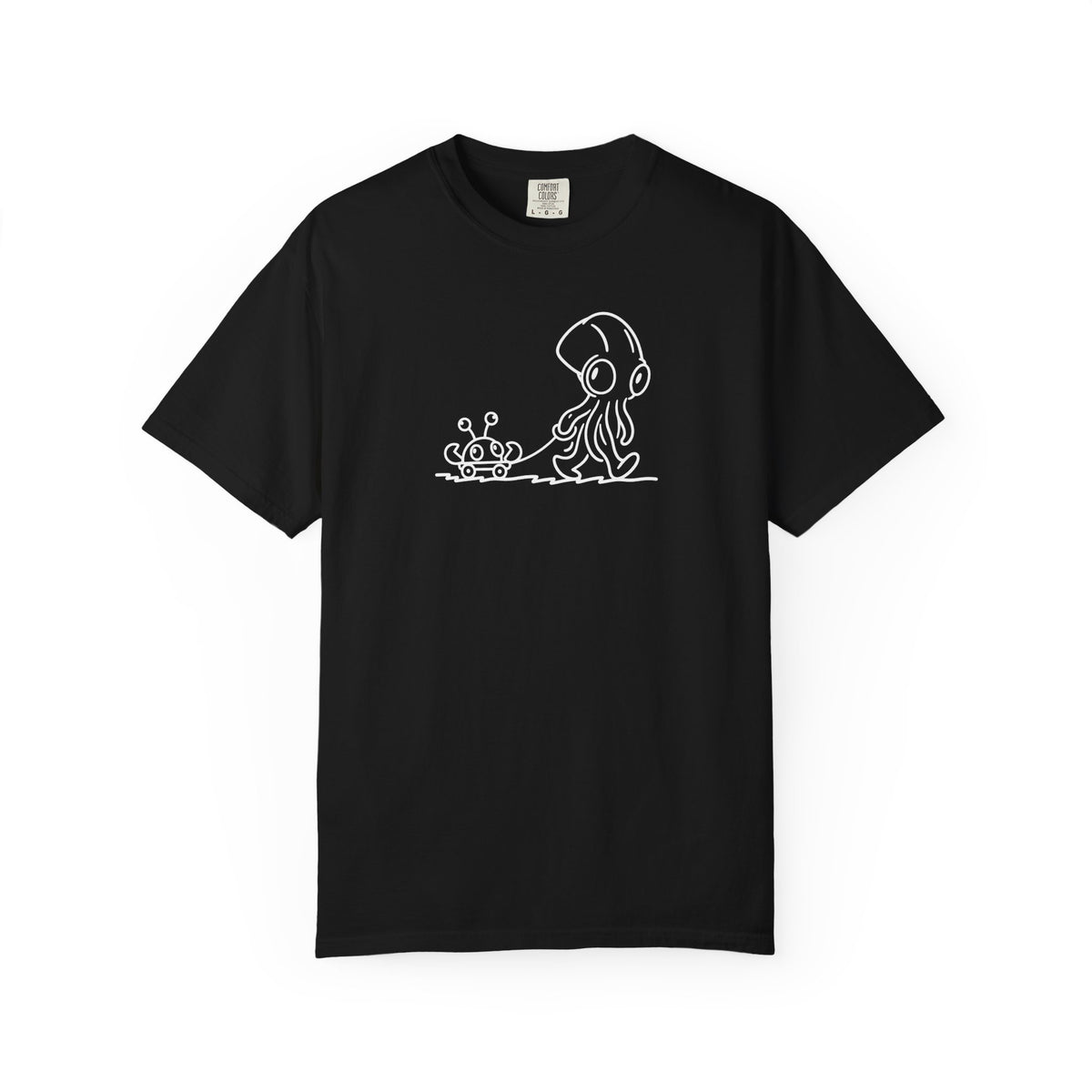 Octopus & Crab Line Art T-Shirt — Cute Minimal Marine Graphic Tee